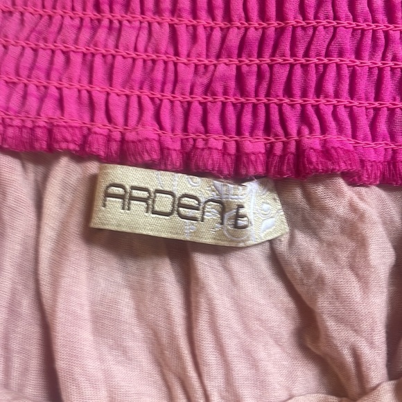 Arden B high low long skirt hot pink, orange elastic waist lined, large - Picture 6 of 9